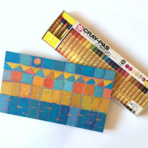 Paint & Scratch Techniques - Iconic Beach Huts in Acrylics & Oil Pastel