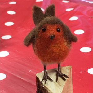 Christmas Robins in Needlefelt