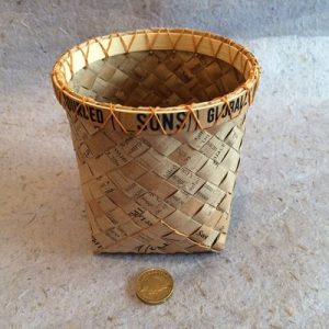 Bias Plaited Baskets in Map Paper and Watercolour Paper