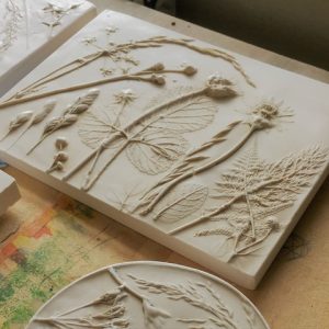 Beautiful Botanical Bas Relief Tiles