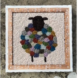 Yarn Hooking - "Bertie the Sheep" Picture