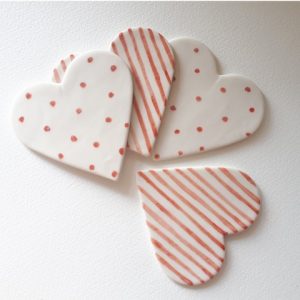 Ceramics - Porcelain Hearts - Dishes, Decorations + Jewellery