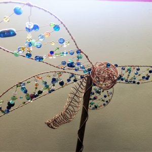 Garden Ornaments in Copper Wire + Beads