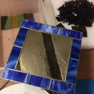Stained Glass Taster - Simple Copper Foil & Glass Framed Mirror