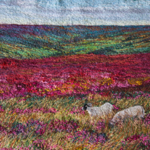 Machine and Hand Embroidered Heather Moorland