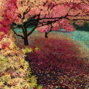 Machine and Hand Embroidered Autumnal Woodland