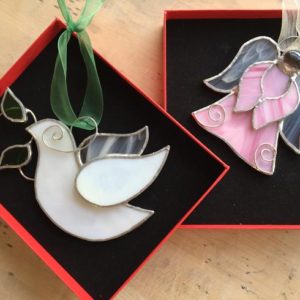 Glass Christmas Decorations in Copper Foil