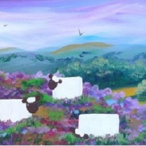 Acrylic Painting - Purple Heather Hills