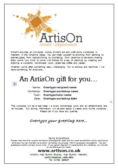 ArtisOn Gift Certificate