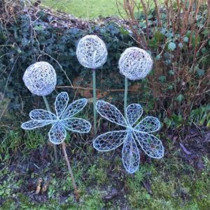 Chicken Wire Sculpture - Year-Round Alliums + Flowers - MOVED FROM 2020