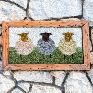 Yarn Hooking - Three Sheep Picture