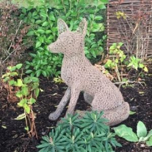 Chicken Wire Sculpture - Sitting Fox
