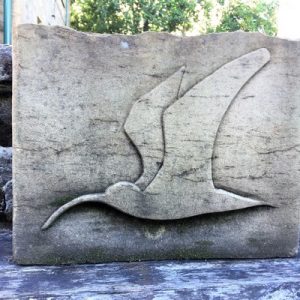 Stone Carving - Curlew or Swift in Flight, Carved in Relief
