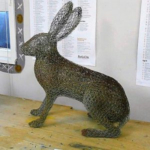 Chicken Wire Sculpture - Hares