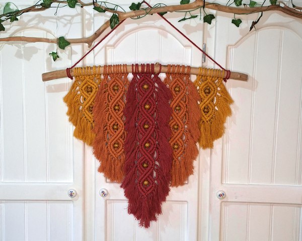 Macrame feather wall-hanging