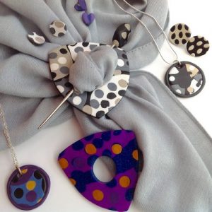 Perfect Gifts in Polymer Clay - Scarf Pin & Pendant or Earrings