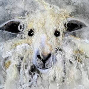 Wet Felted Sheep Picture - Painting with Fibres